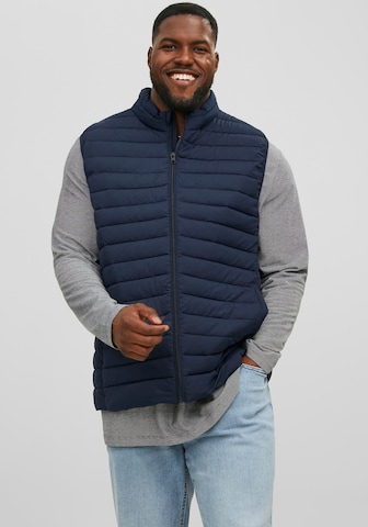 Jack & Jones Plus Vest in Blue: front