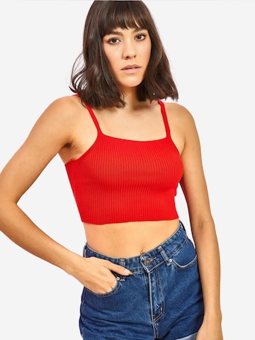 Bianco Lucci Gebreide top in Rood: voorkant