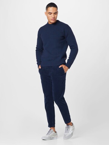 BOSS Orange Slim fit Pleat-Front Pants 'Shyne' in Blue