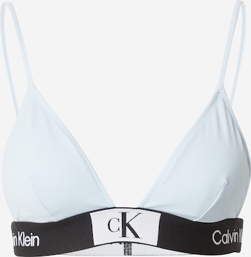 Calvin Klein Swimwear Triangle Bikini Top in Blue: front