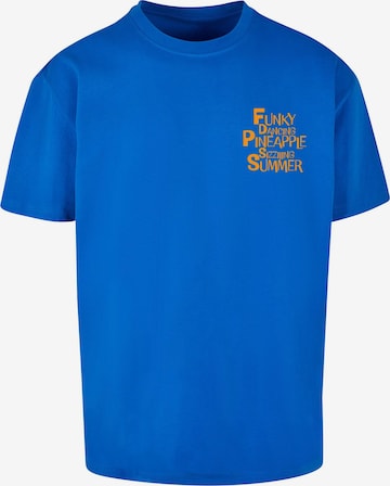 Merchcode T-Shirt 'Funky Pineapple' in Blau: Vorderseite