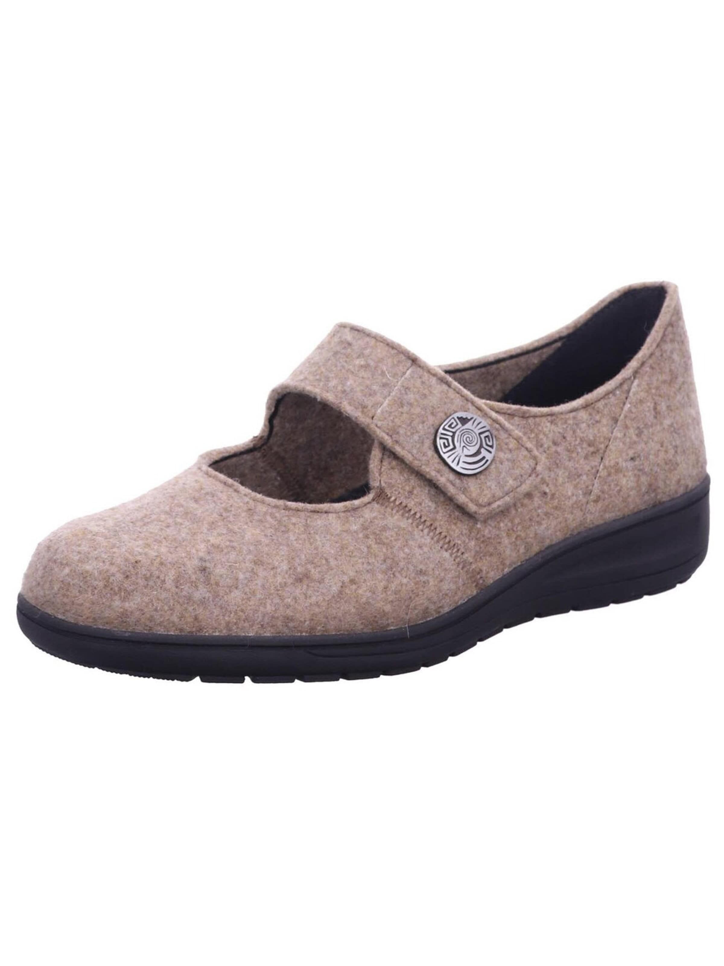 SOLIDUS Huisschoenen 'Hausschuh Damen 29066 40428 Filz in braun' in Bruin: voorkant