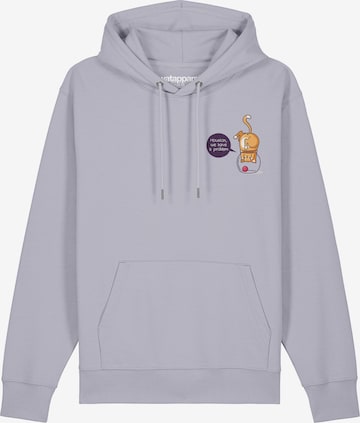 Watapparel Sweatshirt ' Funny Cat ' in Lila: voorkant