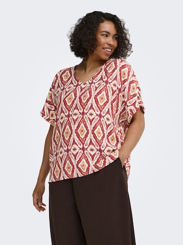 Camicia da donna 'CARBelly' di ONLY Carmakoma in rosso: frontale