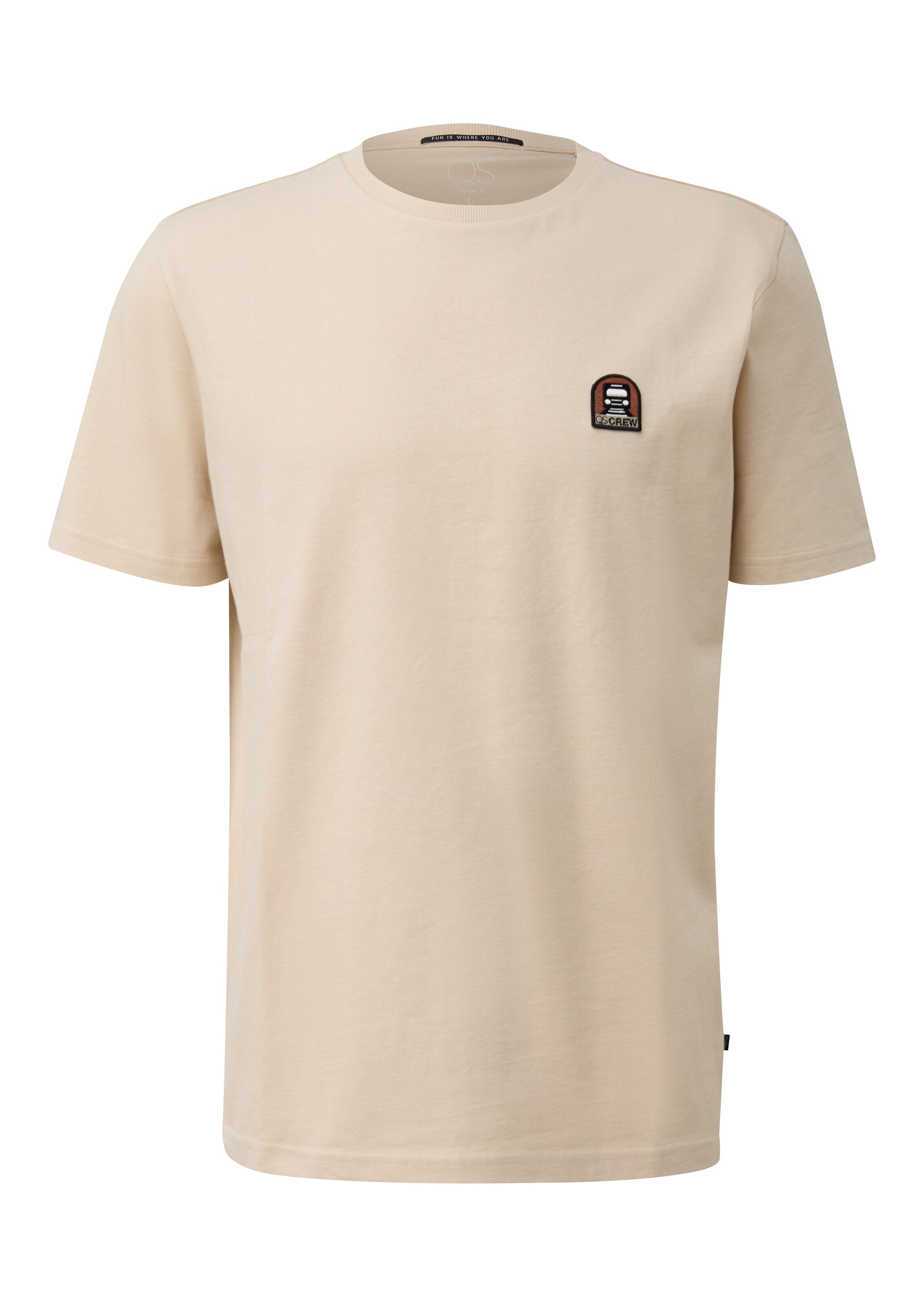 QS Shirt in Beige: voorkant
