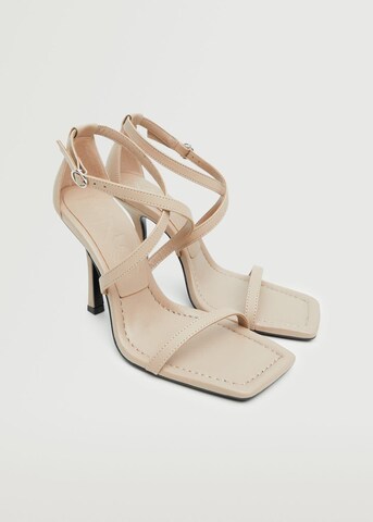 MANGO Sandalen met riem in Beige