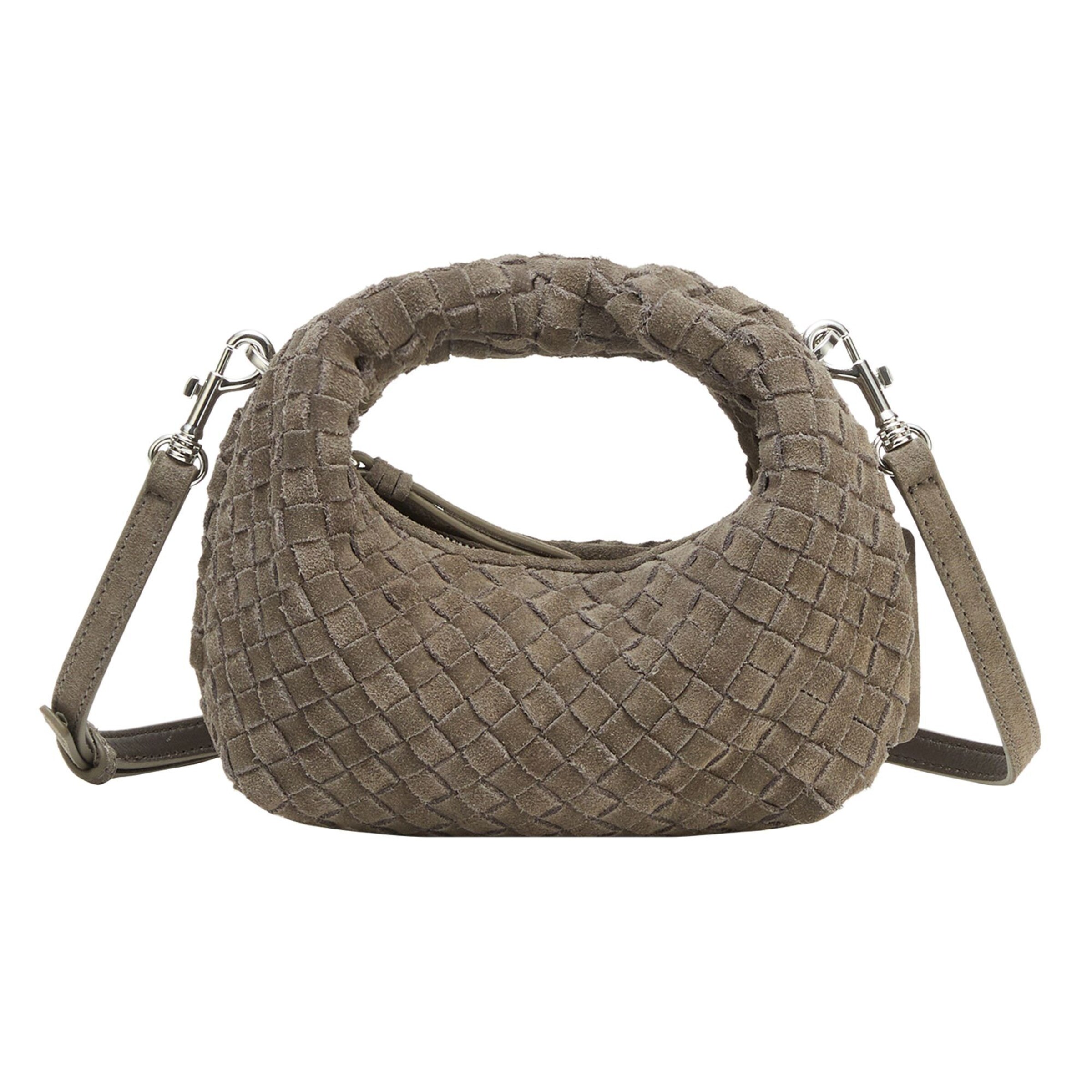 Les Visionnaires Handtasche 'Greta Micro weave' in Grau: Vorderseite