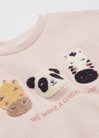 MANGO KIDS Sweatshirt 'Team' in Roze