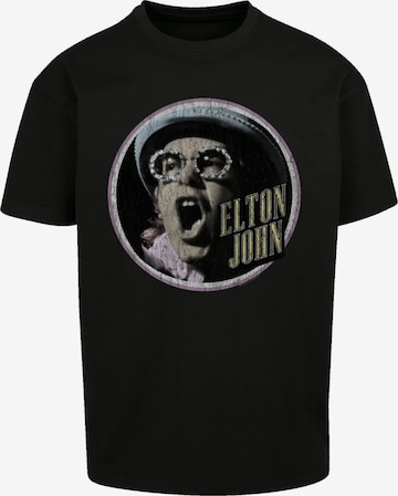 T-Shirt 'Elton John Vintage Circle' F4NT4STIC en noir : devant