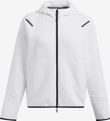 UNDER ARMOUR Athletic Fleece Jacket ' Unstoppable ' in White: front