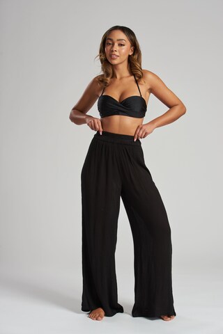South Beach Wide Leg Hose in Schwarz