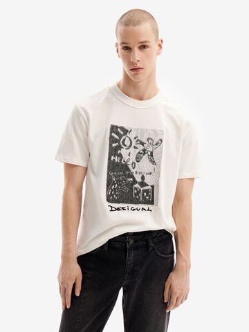 T-Shirt Desigual en blanc : devant