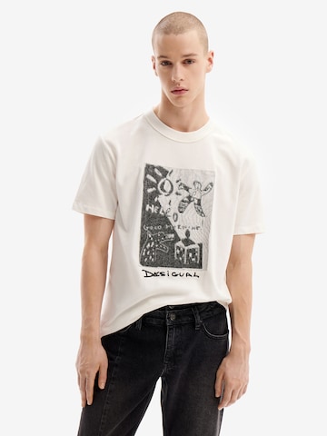 T-Shirt Desigual en blanc : devant