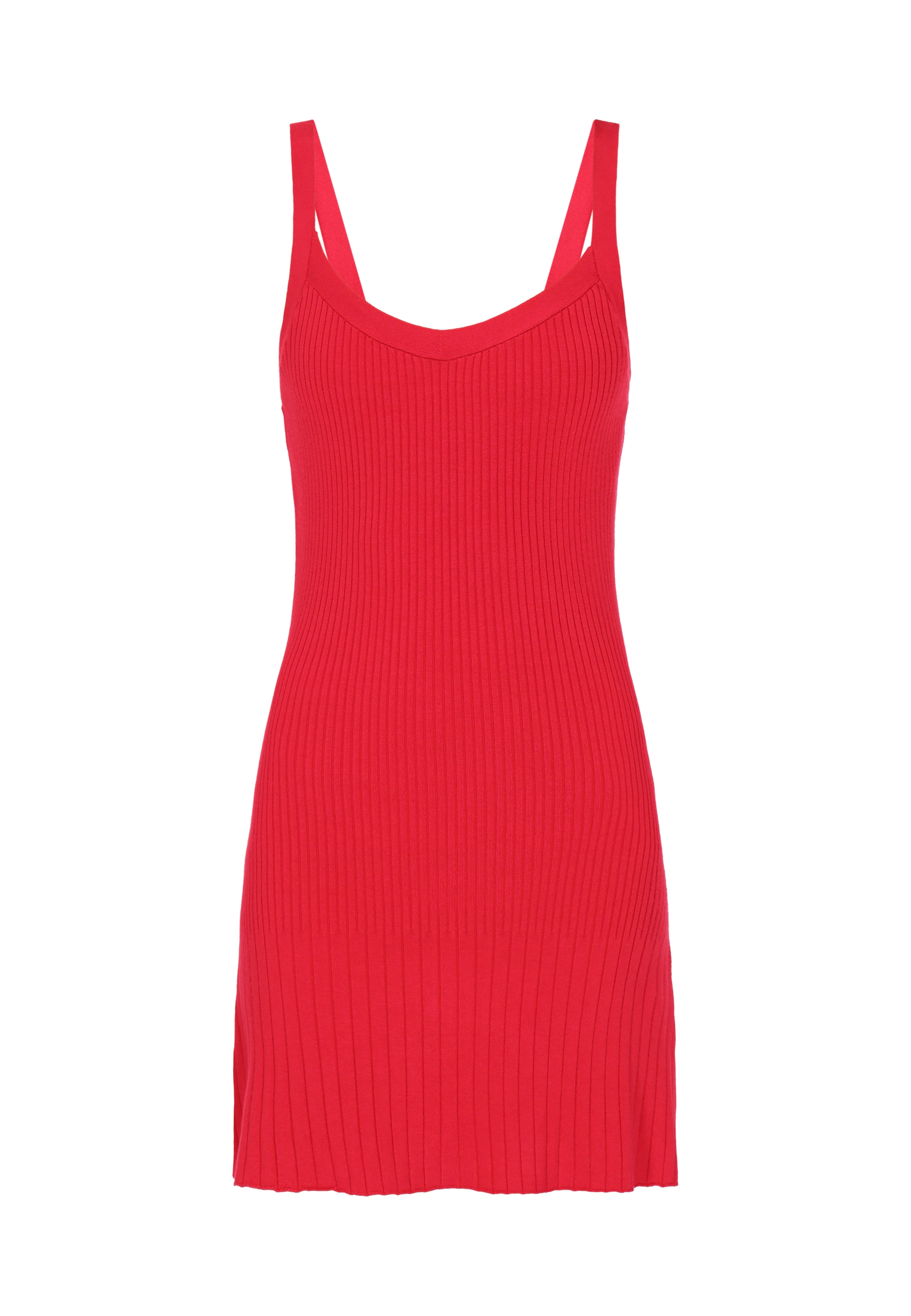 MYMO Stickad klänning 'Spring Summer' i röd: framsida