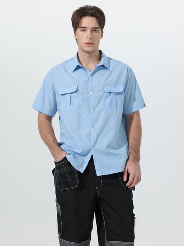 YOUTHUP Comfort fit Button Up Shirt 'Berchtesgaden' in Blue: front
