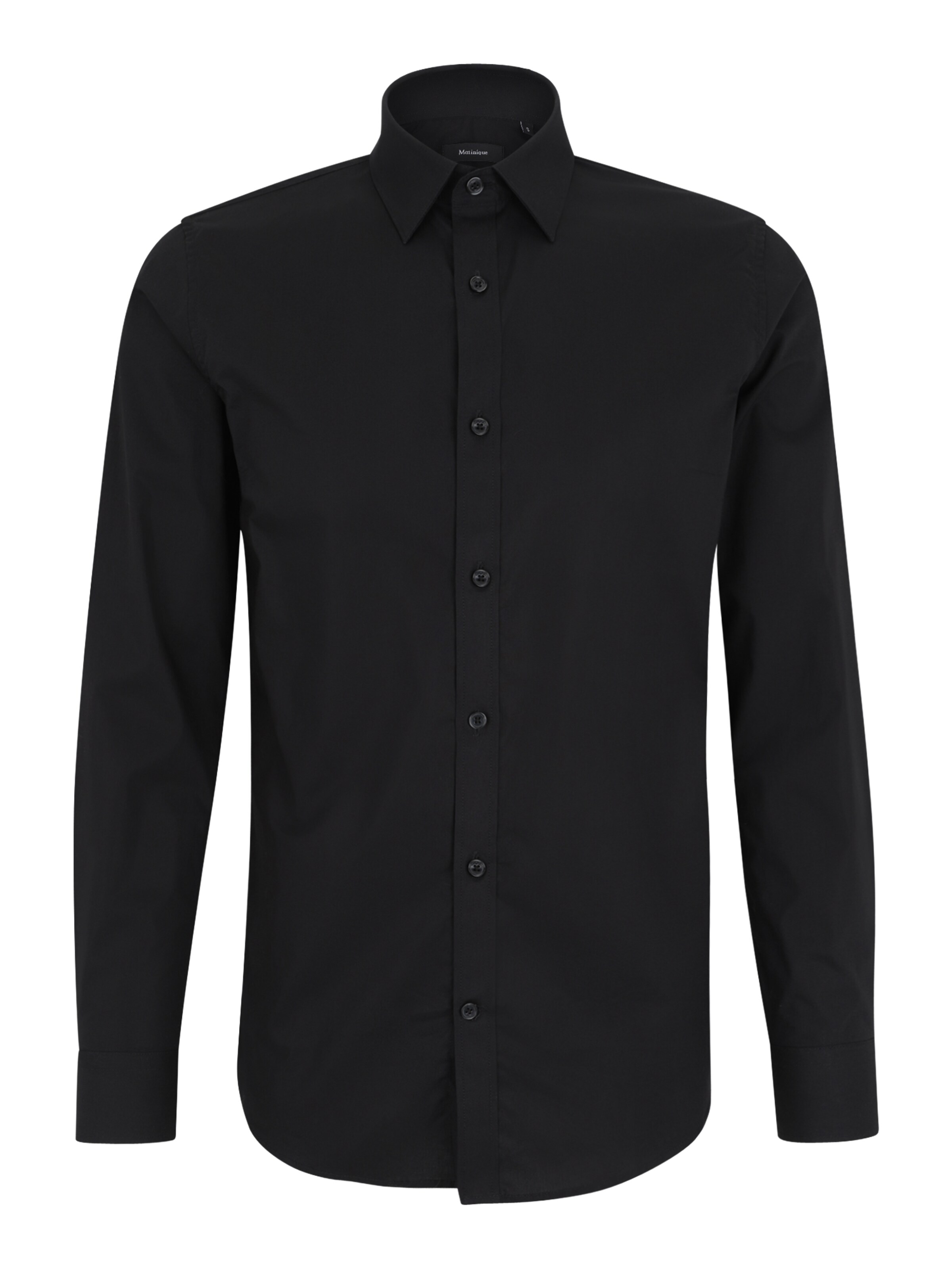 Matinique Přiléhavý střih Společenská košile 'Robo' – černá: přední strana