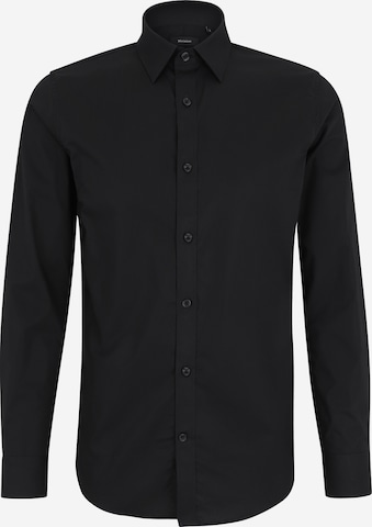 Slim fit Camicia business 'Robo' di Matinique in nero: frontale