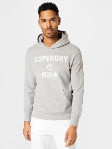 Superdry Sportovní mikina – šedá: přední strana