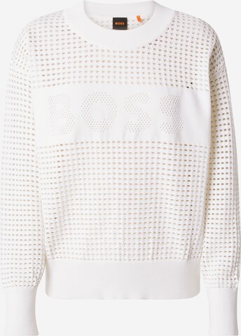 BOSS Sweater 'C_Fhein' in White: front