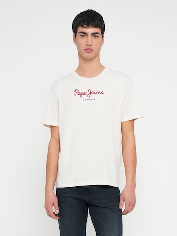 Pepe Jeans - Camiseta 'EGGO' en blanco: frente