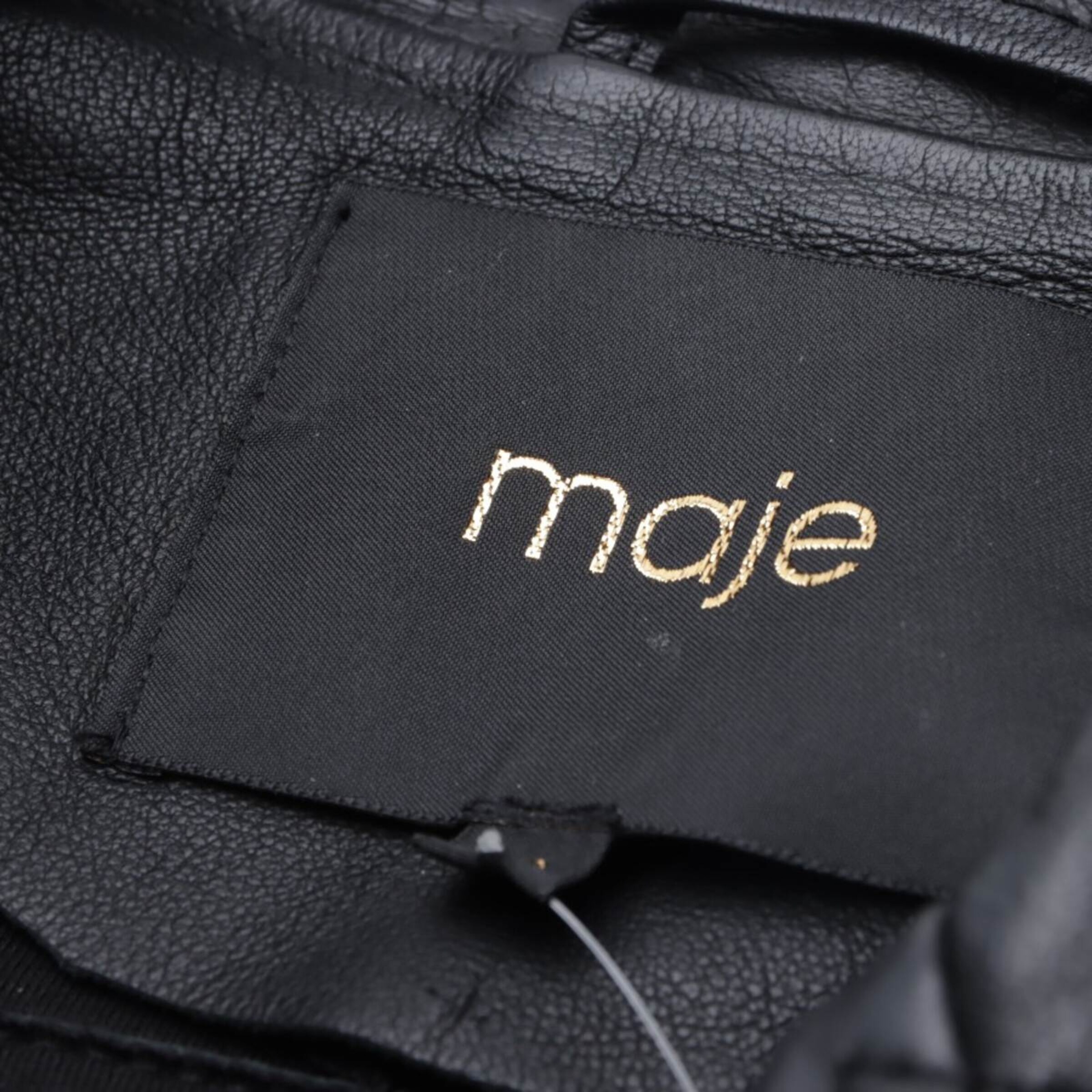Maje Lederjacke / Ledermantel XS in Schwarz