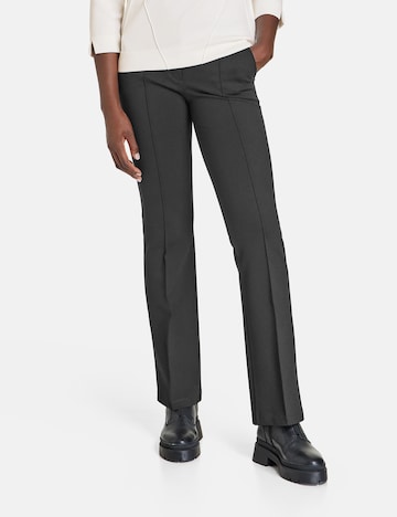 GERRY WEBER Boot cut Pleated Pants in Black: front