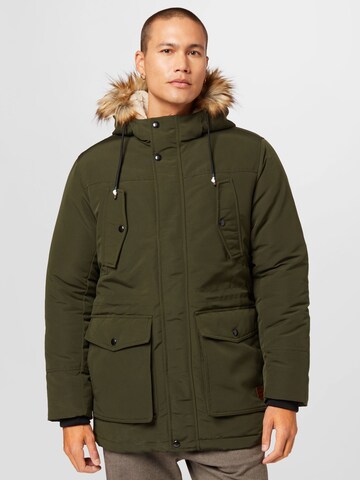 Parka invernale 'TIMO' di JACK & JONES in verde: frontale