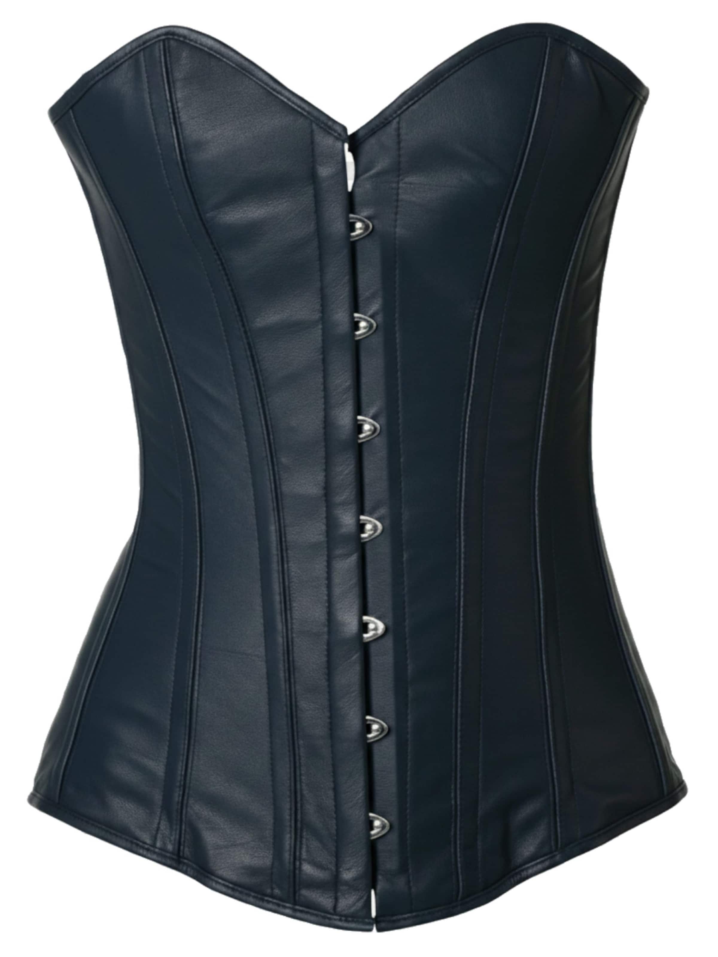 fapedo Bodice 'Leder Vollbrust Korsett Corsage Lx99' in Blue: front