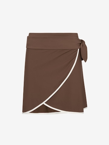 WALLIEN Skirt 'Wrap' in Brown: front