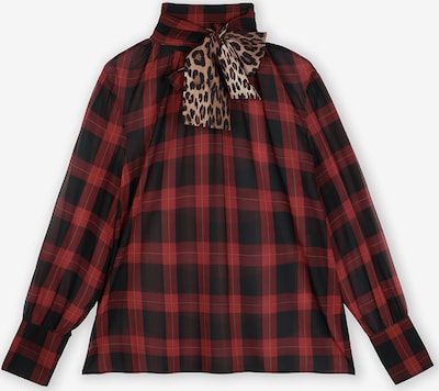 Lola Casademunt Bluse in hellbeige / umbra / dunkelrot / schwarz, Produktansicht