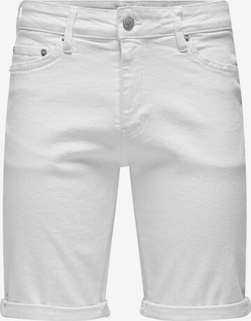 Coupe slim Jean 'Ply Life' Only & Sons en blanc : devant