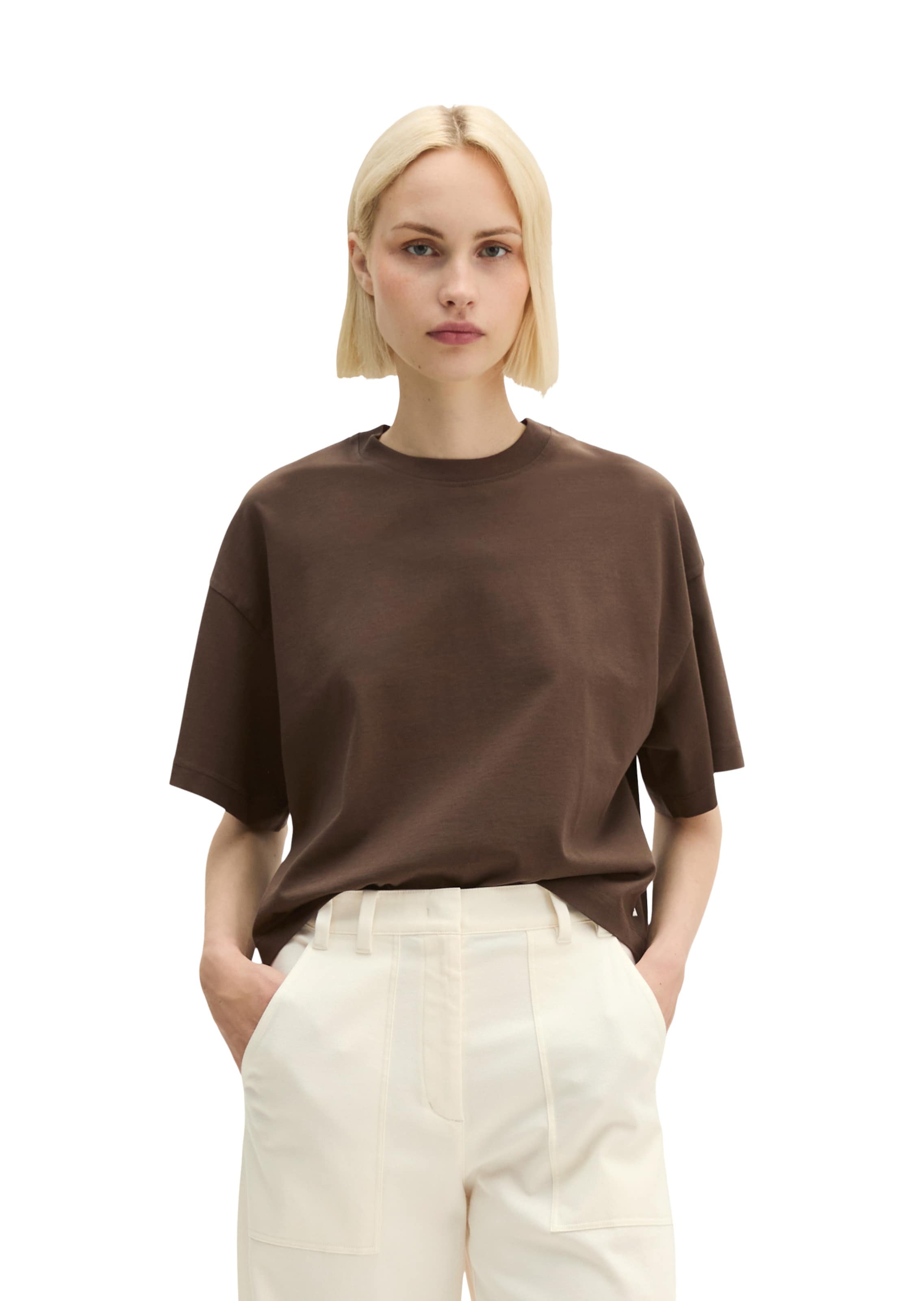 Marc O'Polo T-Shirt 'Summer Athleisure' in Braun: Vorderseite