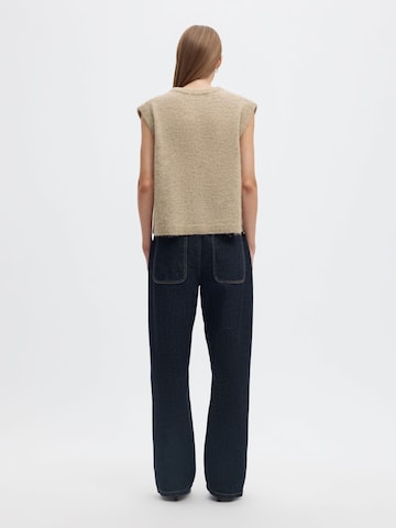 SELECTED - Chaleco de punto en beige
