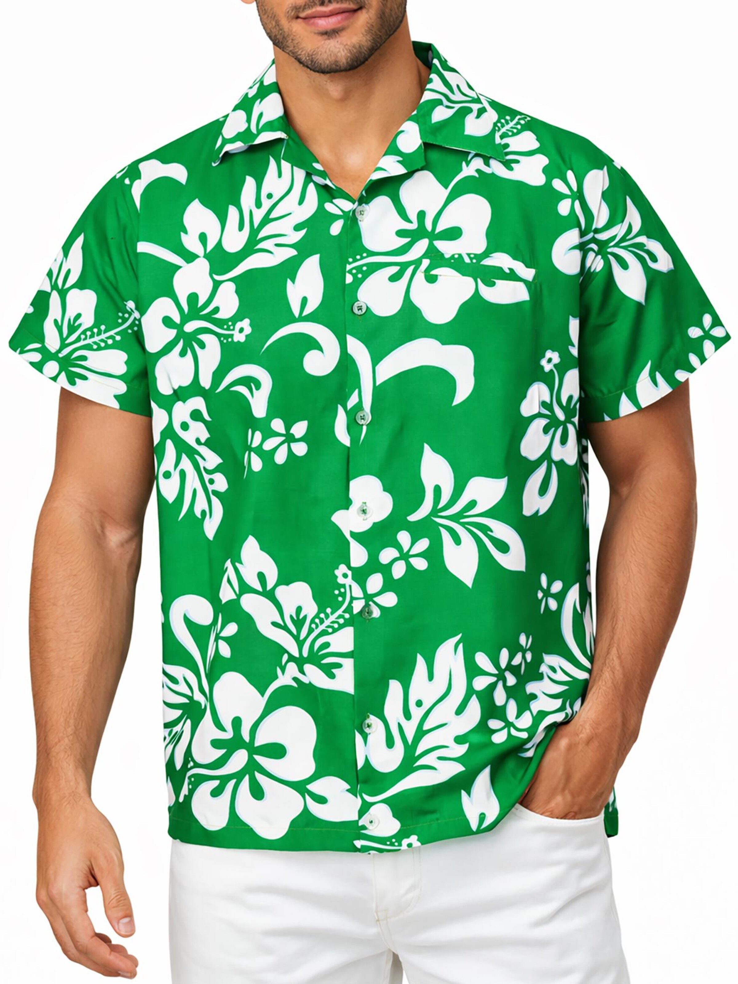 King Kameha Shirt 'Hibiscus' in Groen