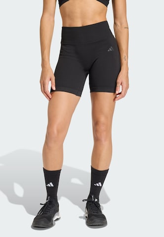 ADIDAS PERFORMANCE - Skinny Calças de desporto em preto: frente