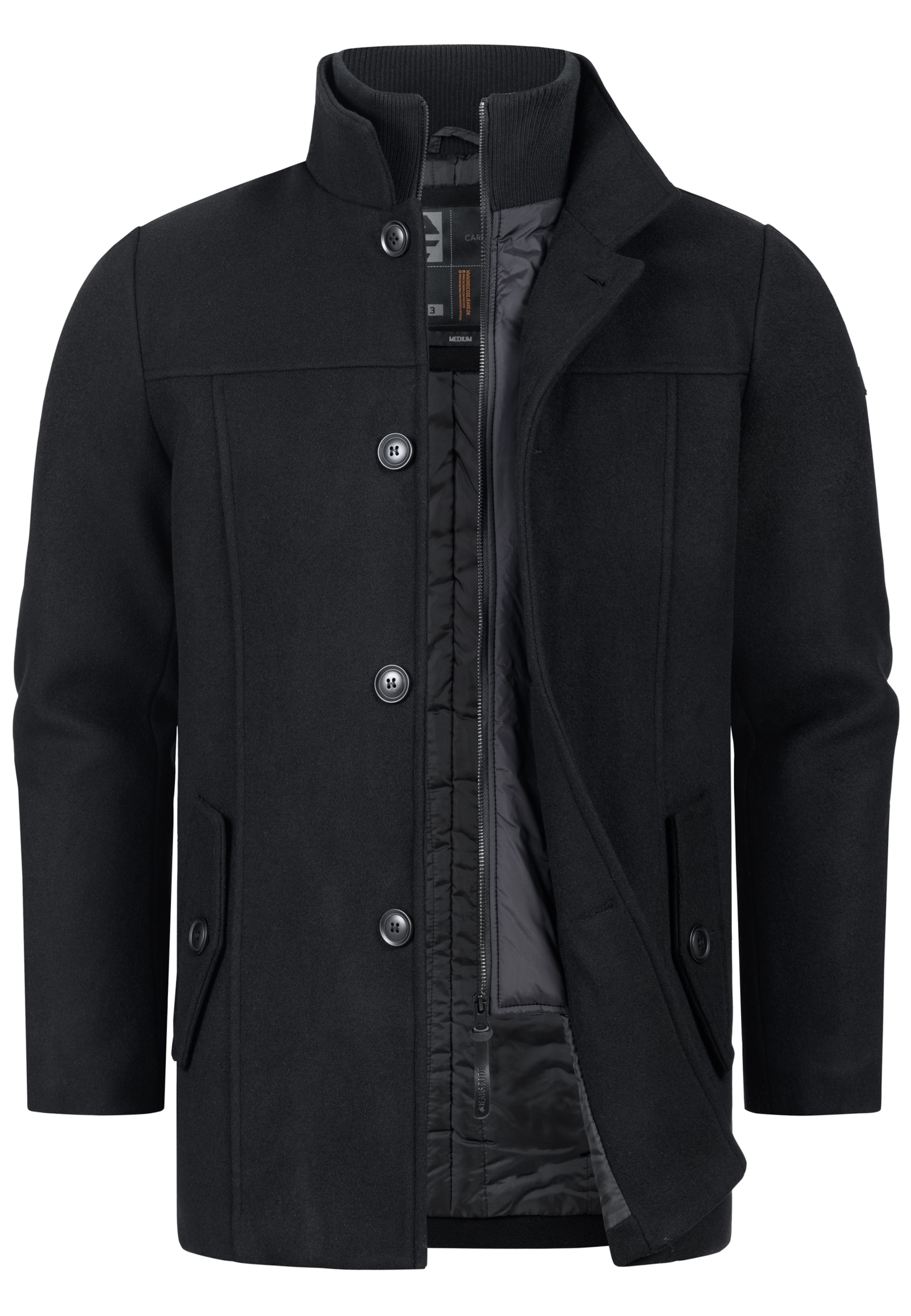 INDICODE JEANS Winterjas 'Lunik' in Zwart: voorkant