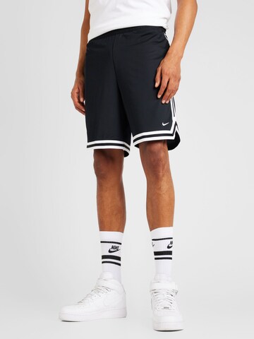 NIKE Regular Workout Pants in Black: front