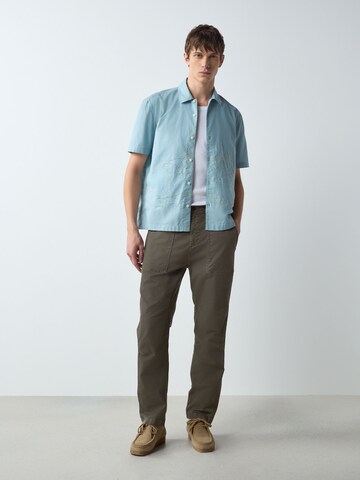 Next Regular fit Button Up Shirt 'Hokusai' in Blue