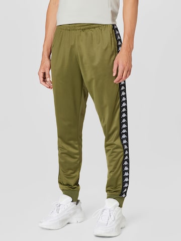 KAPPA Zúžený Kalhoty 'LUIGI' – zelená: přední strana