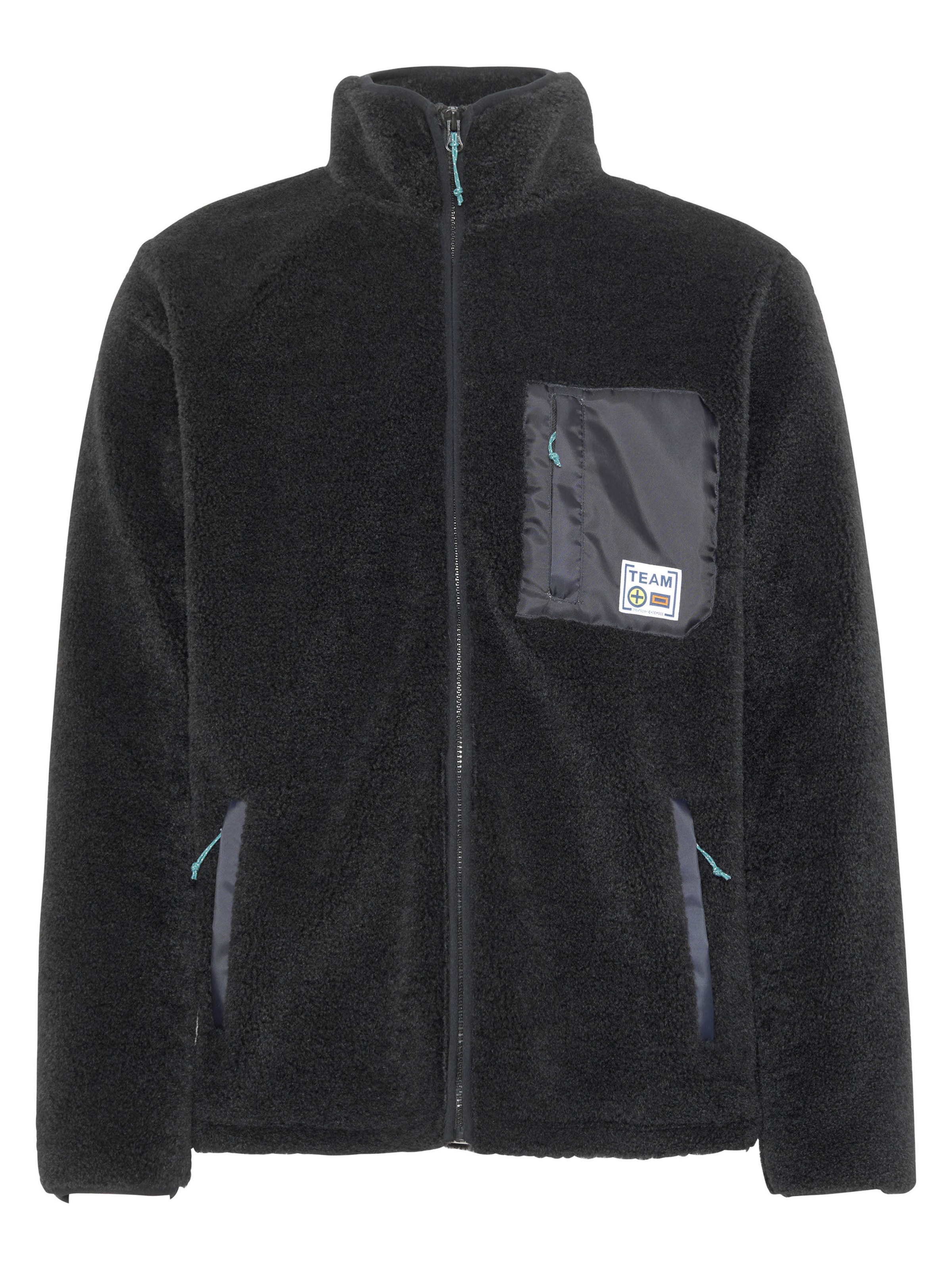 CHIEMSEE Jacke ' aus Sherpa-Fleece ' in Schwarz: Vorderseite