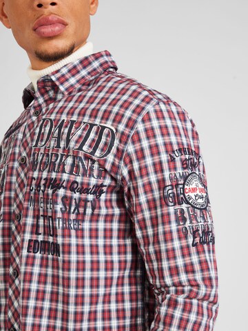 CAMP DAVID Regular fit Button Up Shirt in Red