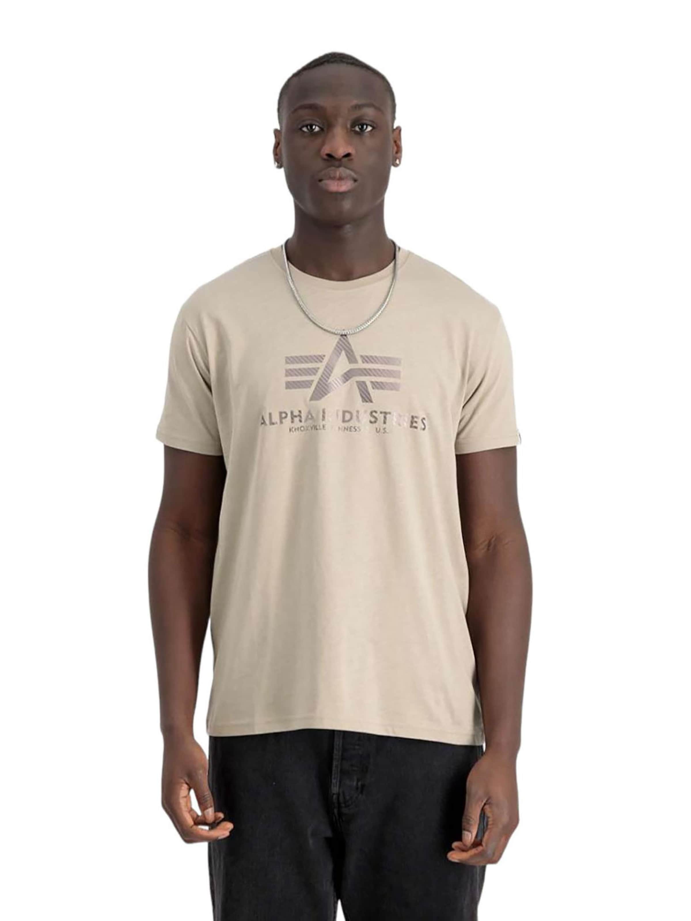 Tricou 'Carbon' de la ALPHA INDUSTRIES pe bej: față