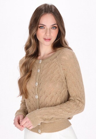 DreiMaster Vintage Knit cardigan in Beige: front