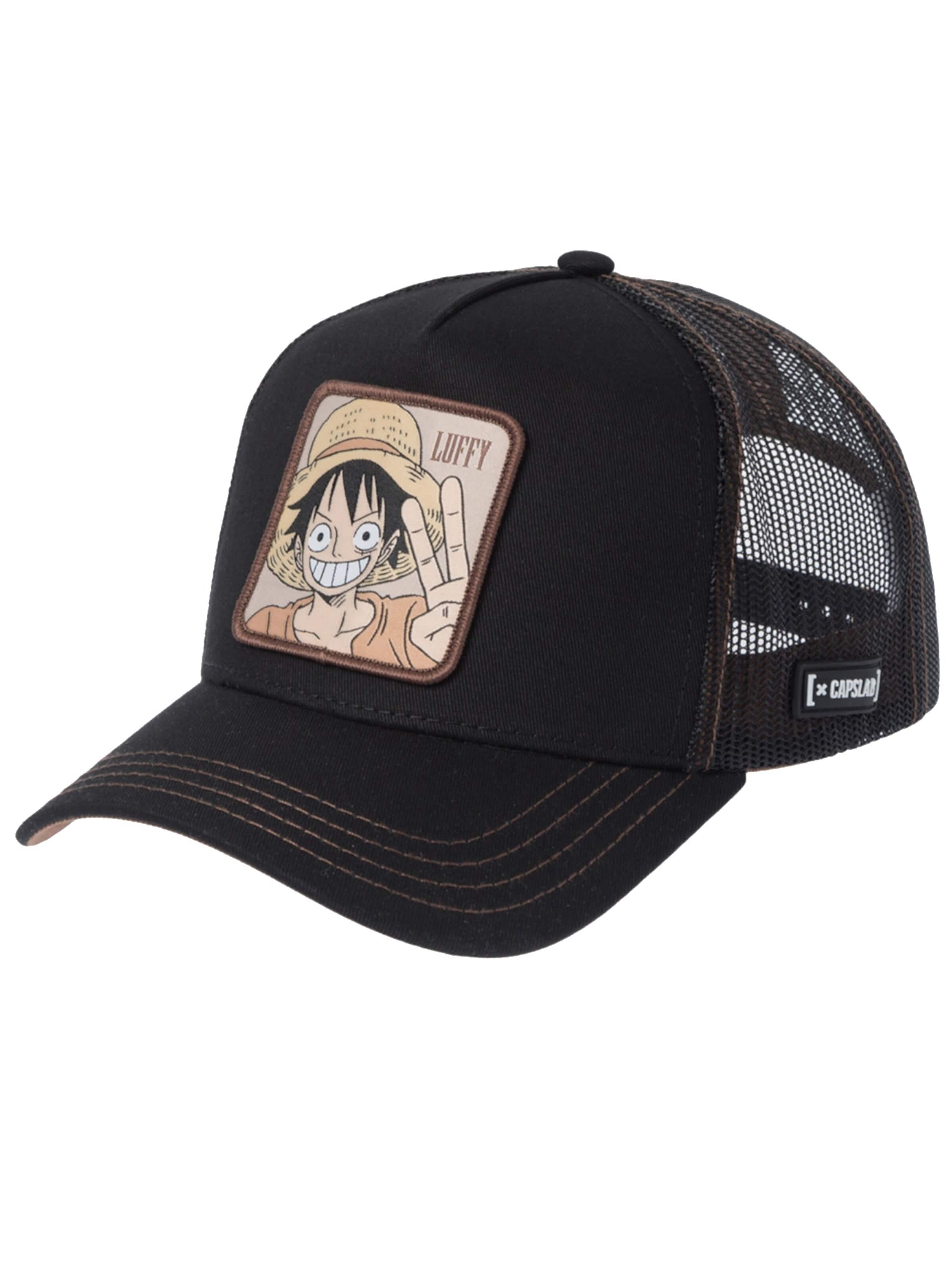 Capslab Cap 'One Piece Trucker' in Black: front