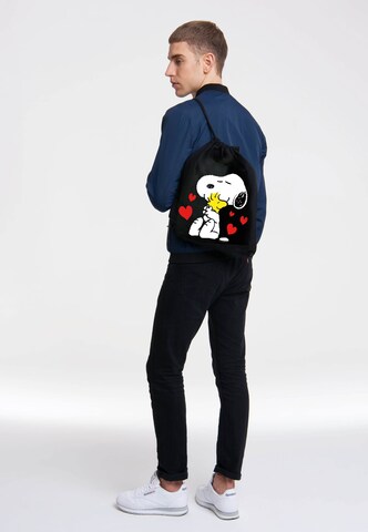 LOGOSHIRT Sportbeutel 'Peanuts - Best Friends' in Schwarz: Vorderseite