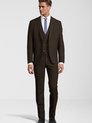 Steffen Klein Slimfit Pak in Bruin: voorkant