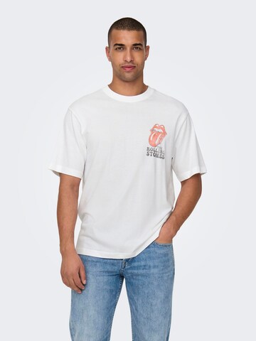 T-Shirt 'ROLLING STONES' Only & Sons en blanc