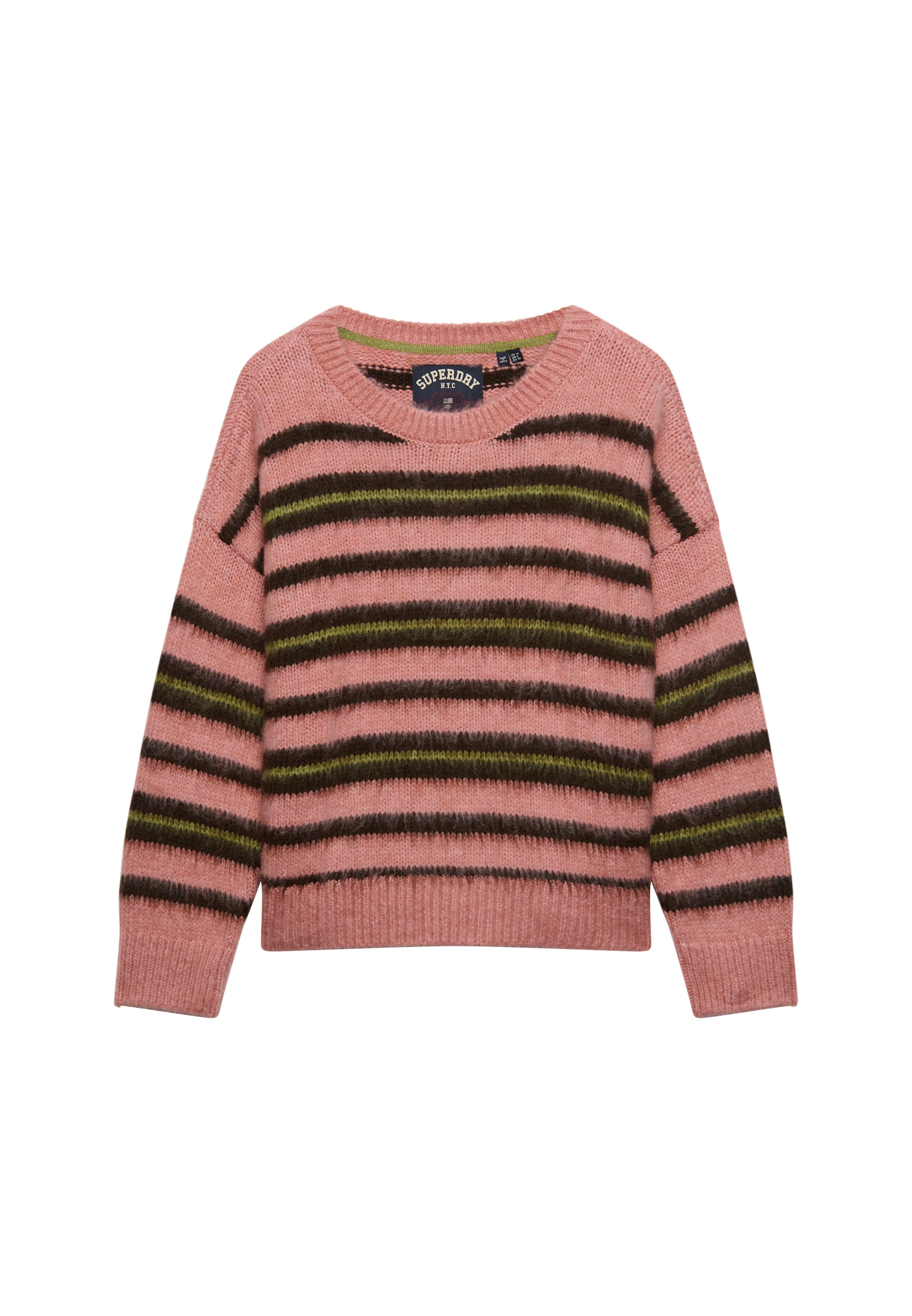Superdry & Co Trui in M in de kleur Groen / Rosa / Zwart, Productweergave