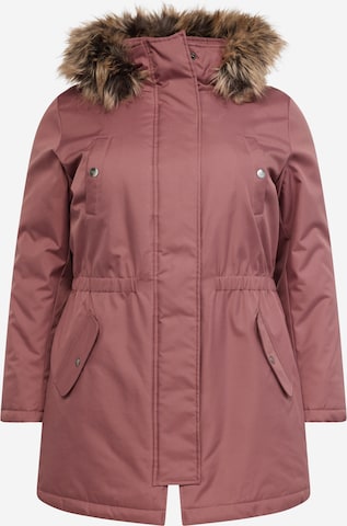 Parka d’hiver 'Irena' ONLY Carmakoma en rose : devant