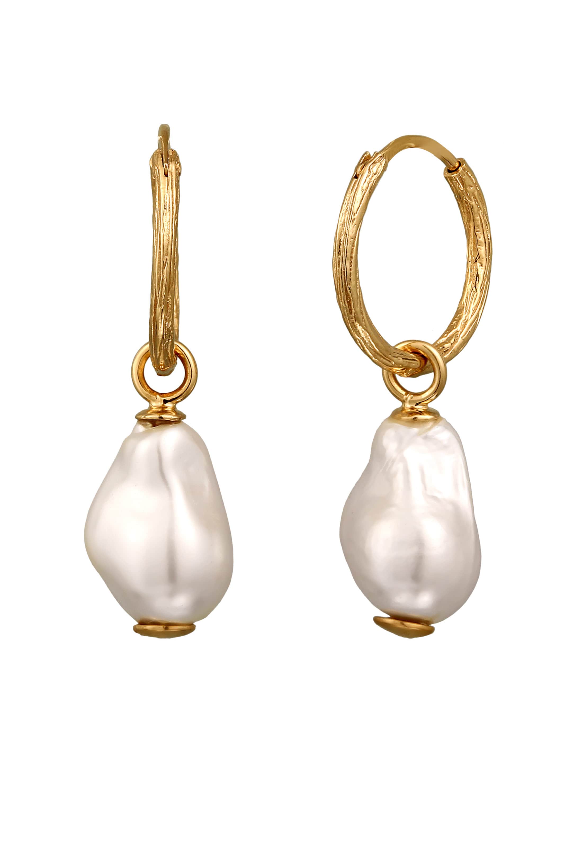 ELLI Auskari, krāsa - Zelts / pērļbalts, Preces skats